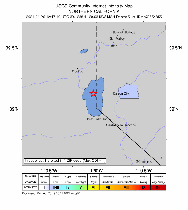 Did You Feel It? map: shaking reported by the public