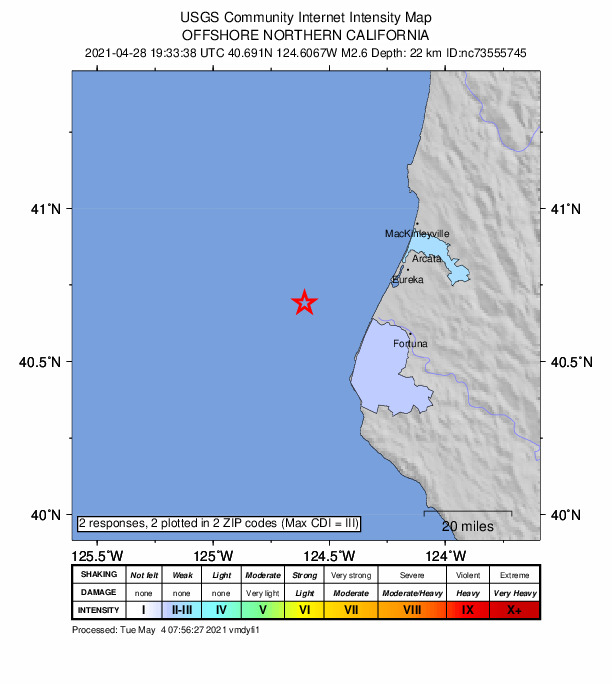 Did You Feel It? map: shaking reported by the public