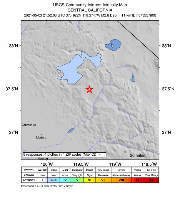Did You Feel It? map: shaking reported by the public