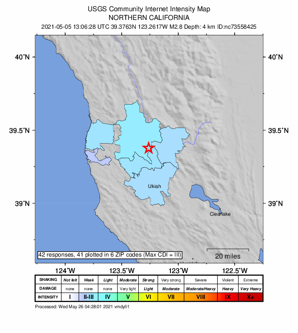 Did You Feel It? map: shaking reported by the public