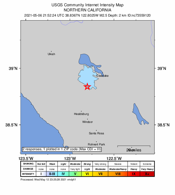 Did You Feel It? map: shaking reported by the public