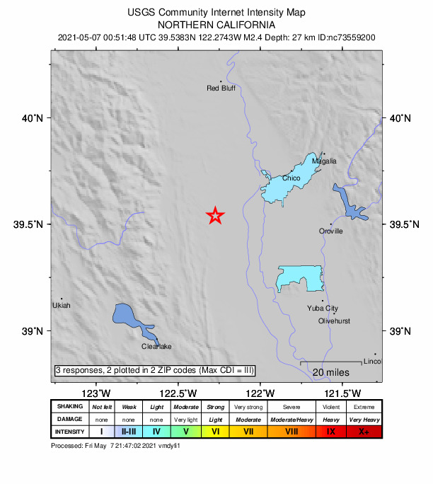 Did You Feel It? map: shaking reported by the public