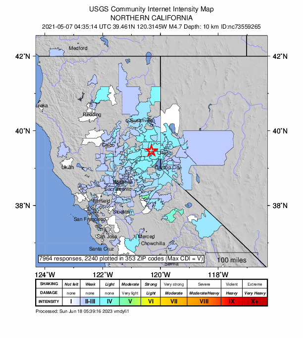 Did You Feel It? map: shaking reported by the public