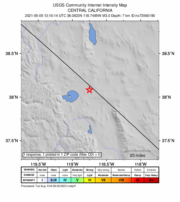 Did You Feel It? map: shaking reported by the public