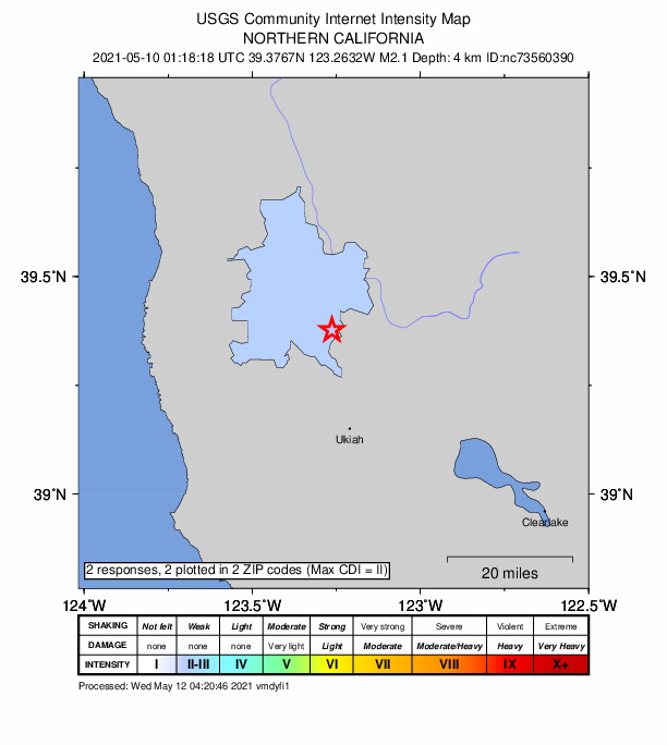 Did You Feel It? map: shaking reported by the public