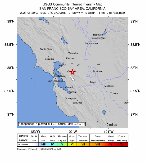 Did You Feel It? map: shaking reported by the public