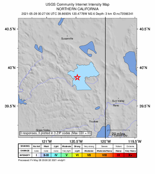 Did You Feel It? map: shaking reported by the public
