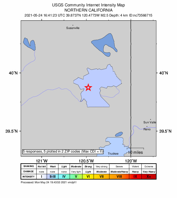 Did You Feel It? map: shaking reported by the public