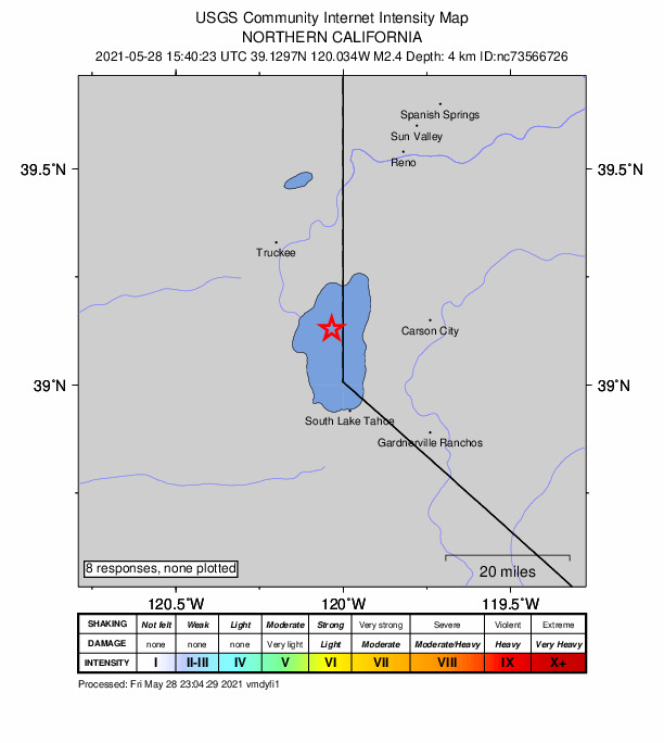 Did You Feel It? map: shaking reported by the public