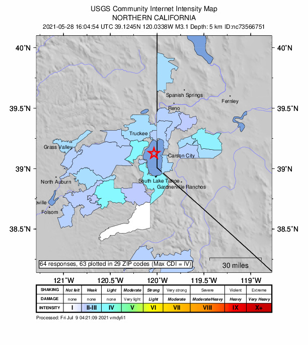 Did You Feel It? map: shaking reported by the public
