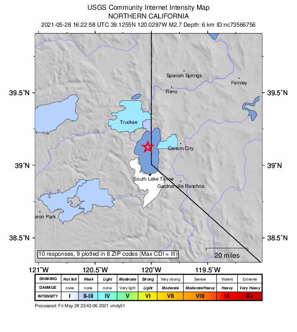Did You Feel It? map: shaking reported by the public