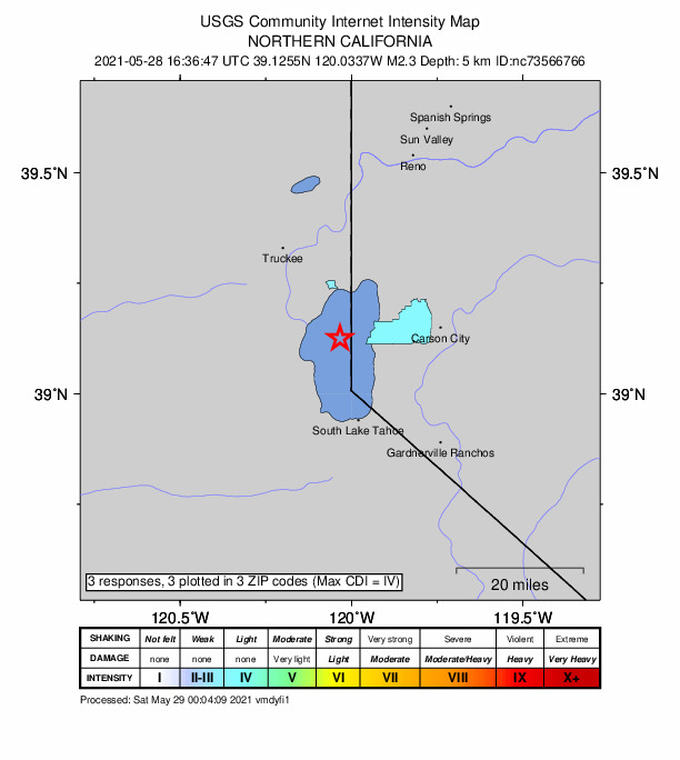 Did You Feel It? map: shaking reported by the public