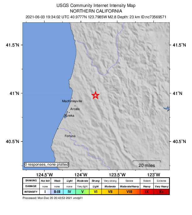 Did You Feel It? map: shaking reported by the public