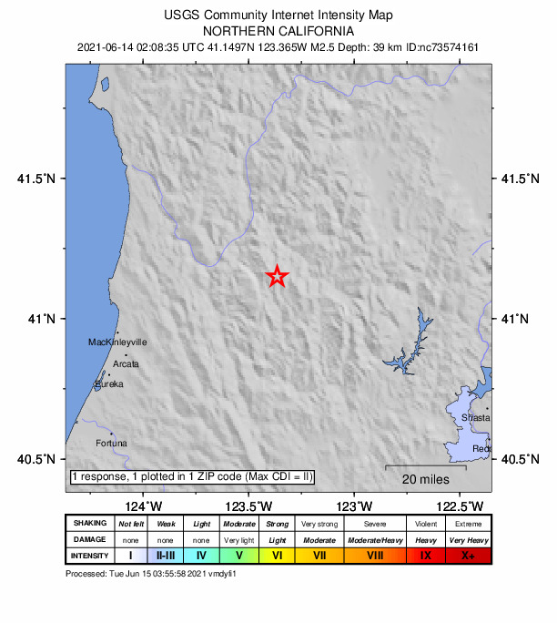 Did You Feel It? map: shaking reported by the public