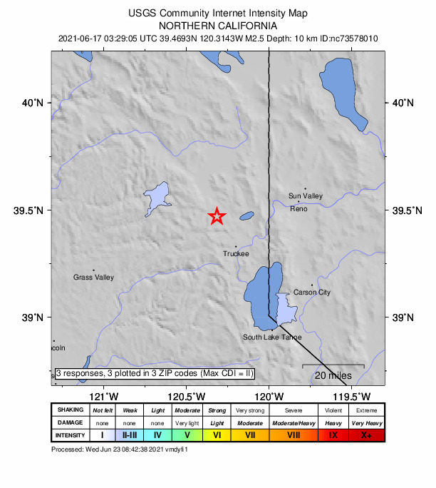 Did You Feel It? map: shaking reported by the public