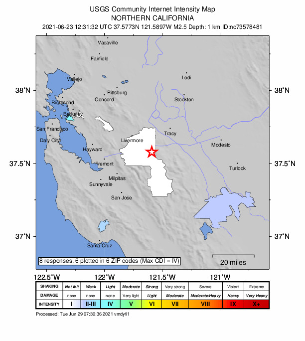 Did You Feel It? map: shaking reported by the public