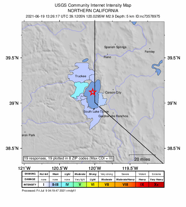 Did You Feel It? map: shaking reported by the public