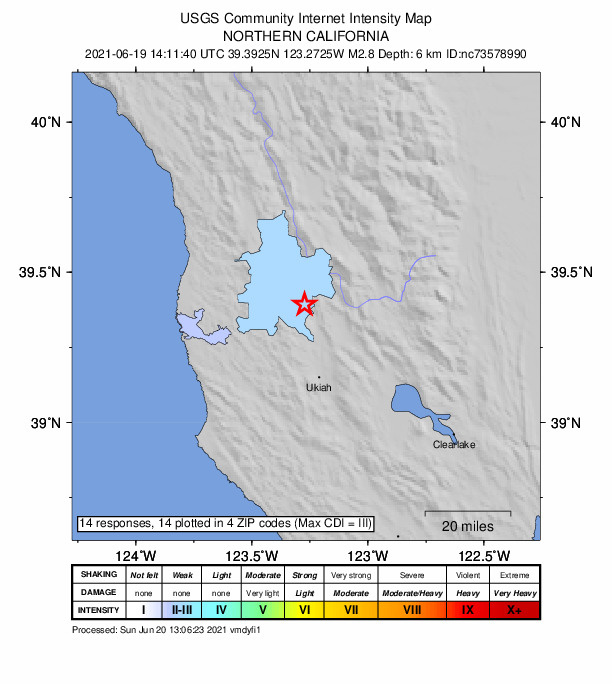 Did You Feel It? map: shaking reported by the public