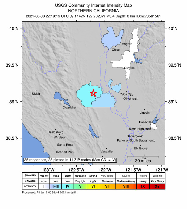 Did You Feel It? map: shaking reported by the public