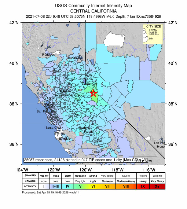 Did You Feel It? map: shaking reported by the public