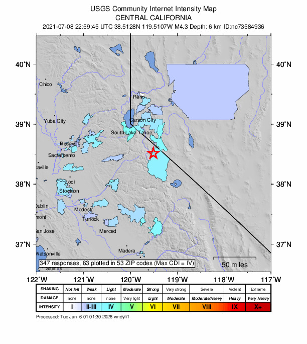 Did You Feel It? map: shaking reported by the public