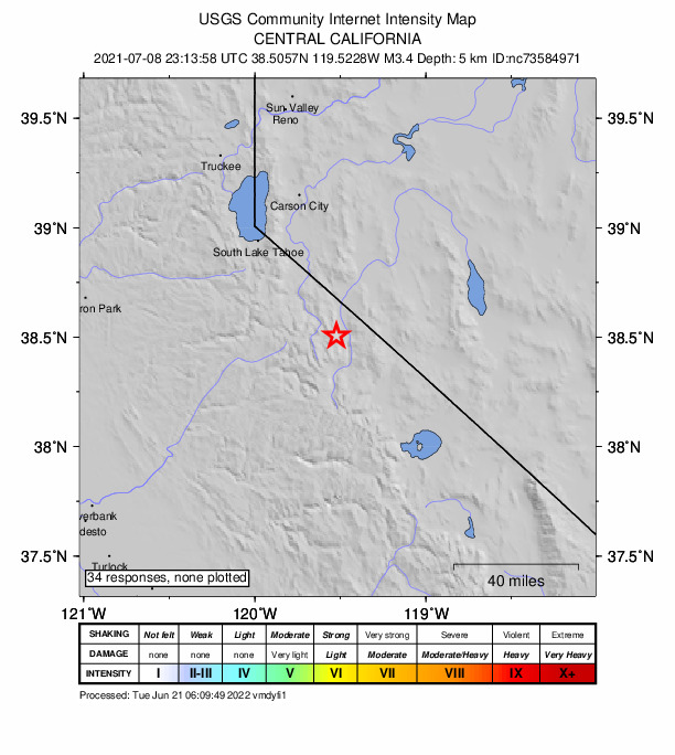 Did You Feel It? map: shaking reported by the public