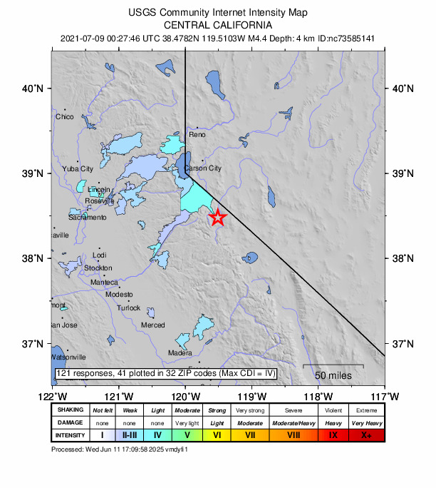 Did You Feel It? map: shaking reported by the public