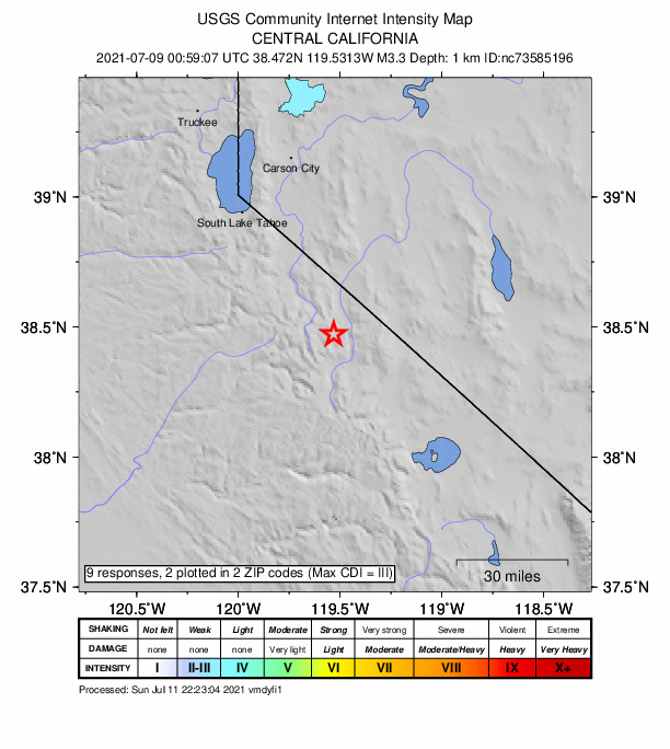 Did You Feel It? map: shaking reported by the public