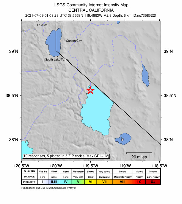 Did You Feel It? map: shaking reported by the public