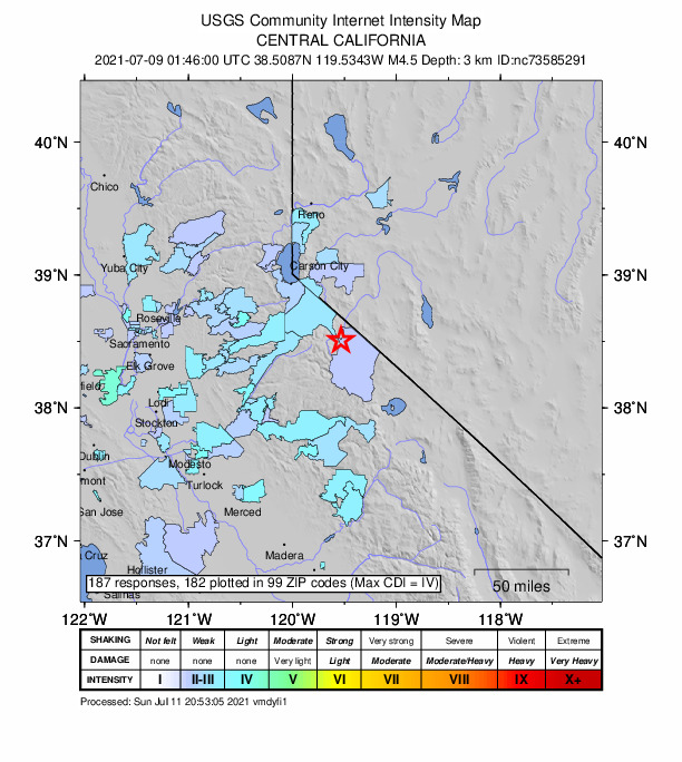 Did You Feel It? map: shaking reported by the public