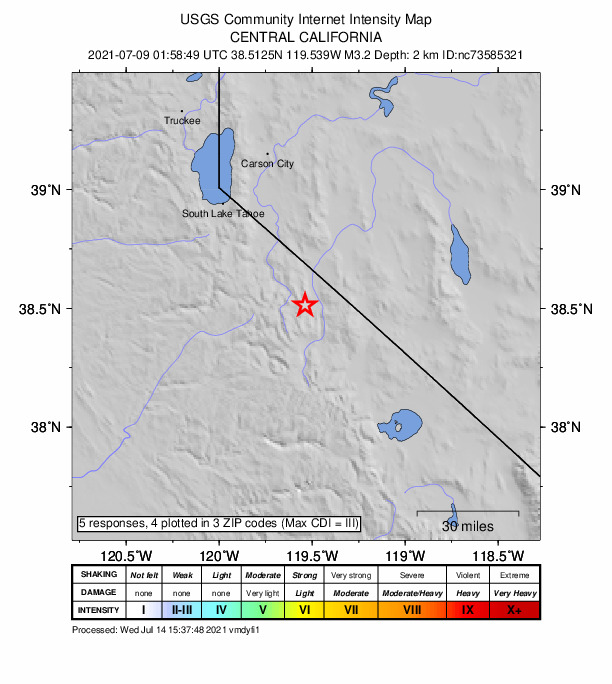 Did You Feel It? map: shaking reported by the public