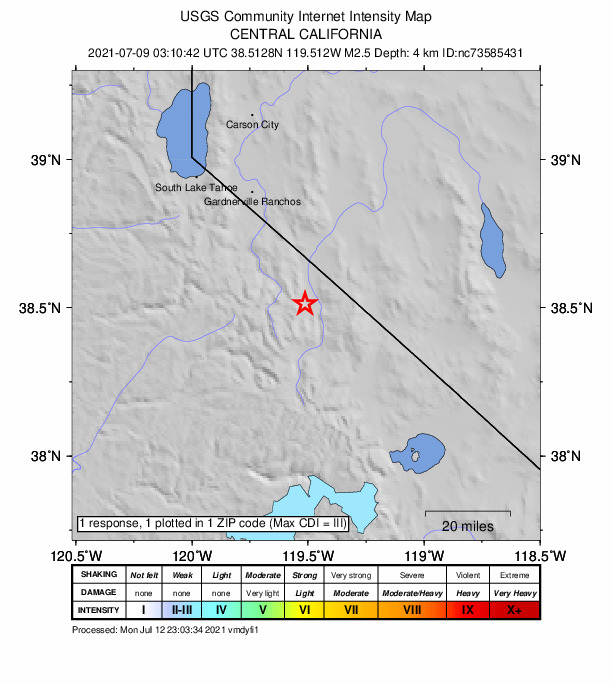 Did You Feel It? map: shaking reported by the public