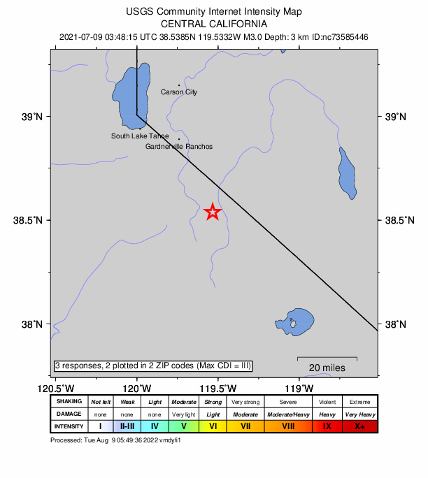 Did You Feel It? map: shaking reported by the public