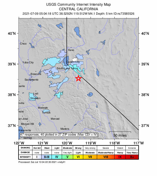 Did You Feel It? map: shaking reported by the public