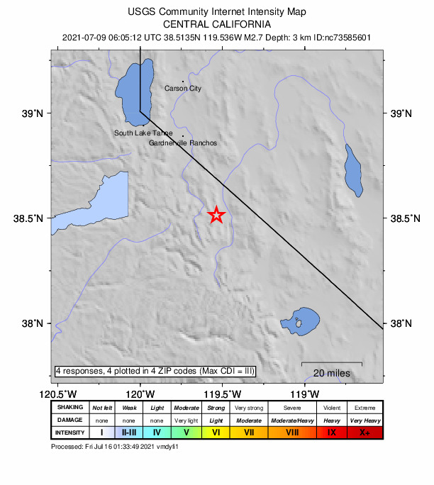 Did You Feel It? map: shaking reported by the public