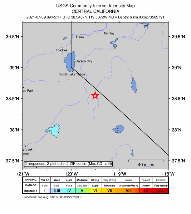 Did You Feel It? map: shaking reported by the public