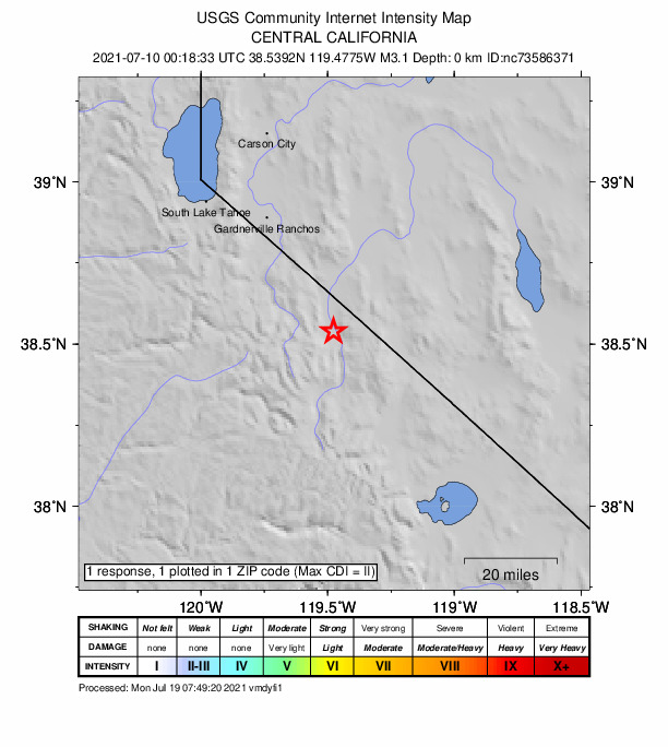 Did You Feel It? map: shaking reported by the public