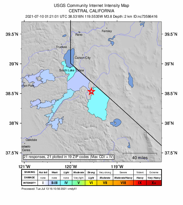 Did You Feel It? map: shaking reported by the public