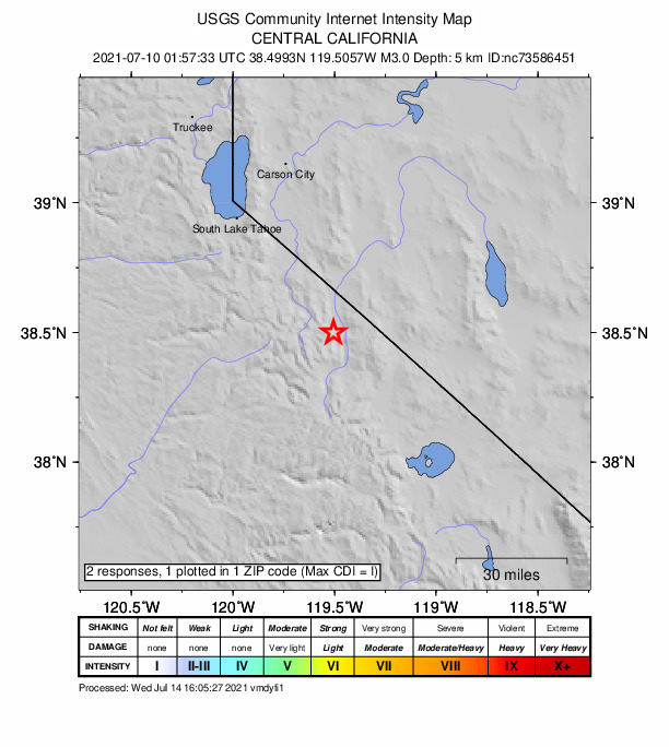 Did You Feel It? map: shaking reported by the public
