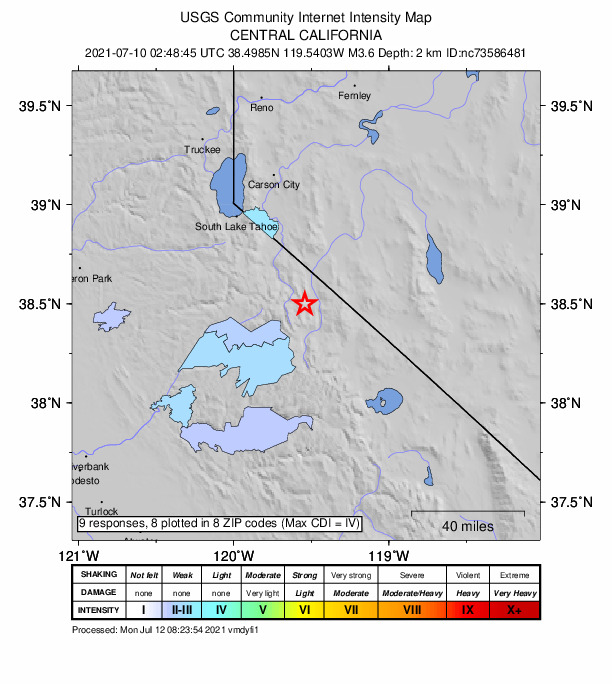 Did You Feel It? map: shaking reported by the public