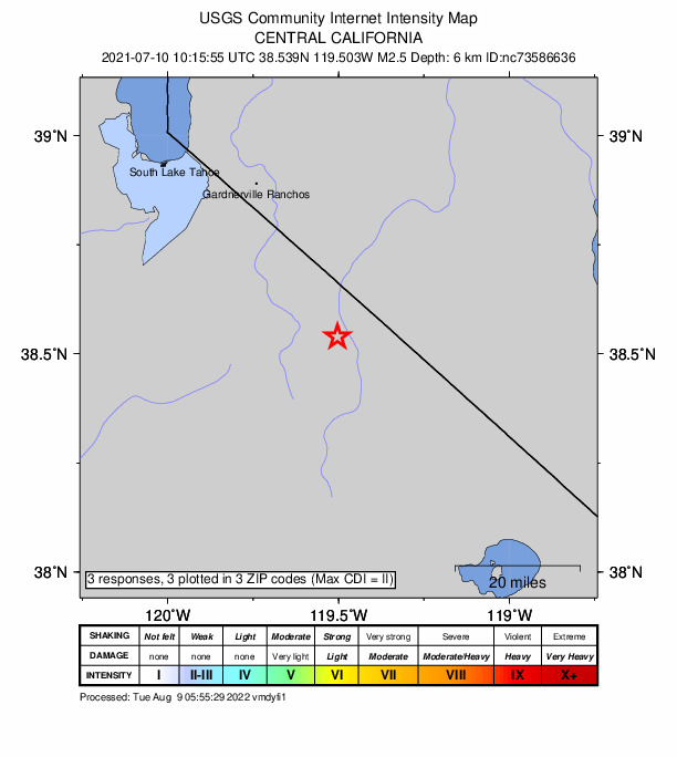 Did You Feel It? map: shaking reported by the public