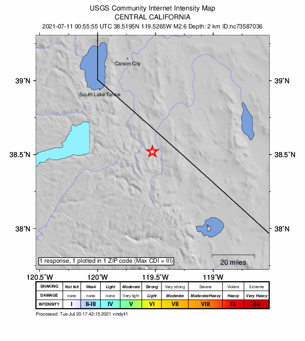 Did You Feel It? map: shaking reported by the public