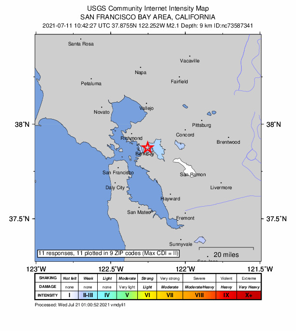 Did You Feel It? map: shaking reported by the public
