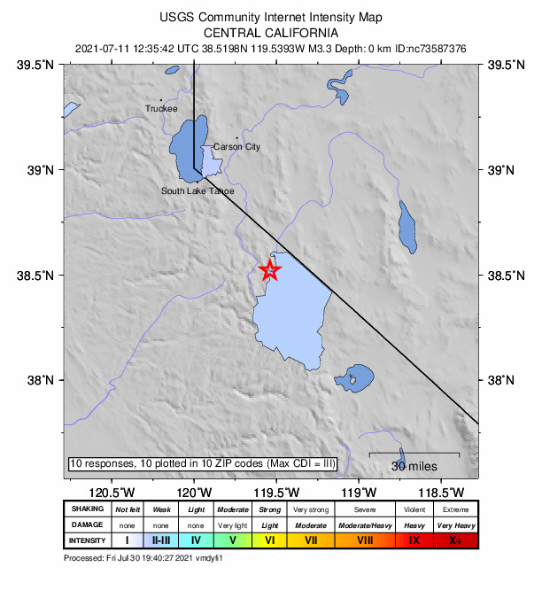 Did You Feel It? map: shaking reported by the public