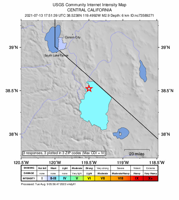 Did You Feel It? map: shaking reported by the public