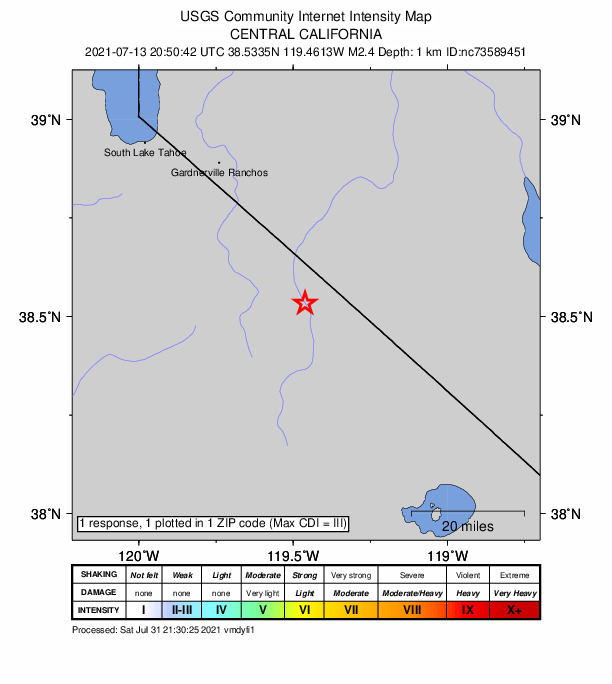 Did You Feel It? map: shaking reported by the public