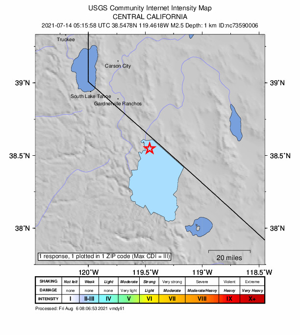 Did You Feel It? map: shaking reported by the public