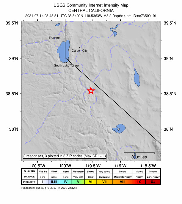 Did You Feel It? map: shaking reported by the public