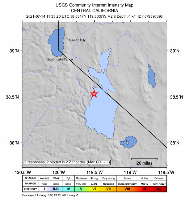 Did You Feel It? map: shaking reported by the public