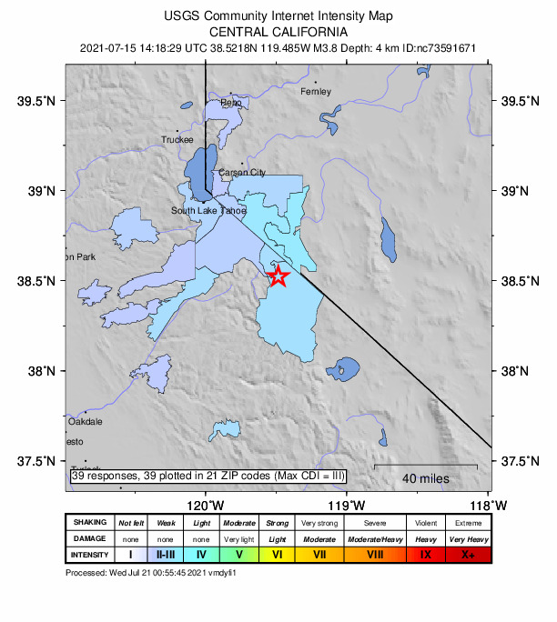 Did You Feel It? map: shaking reported by the public